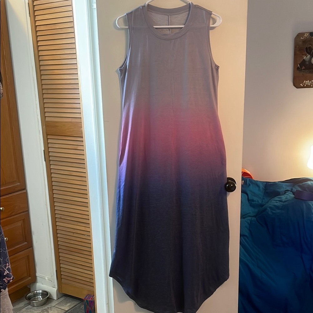 Sleeveless Gradient Dress - Pink and Blue